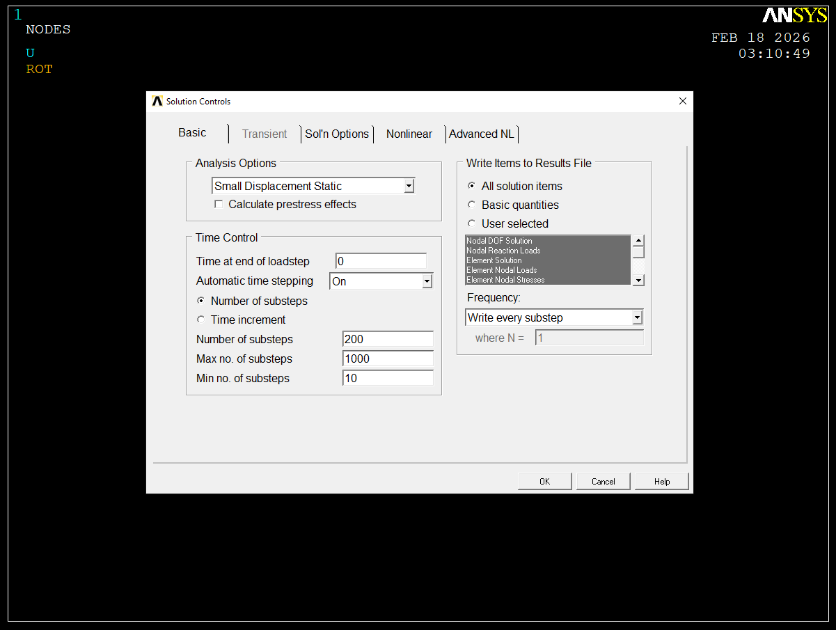 Nonlinear Static (Pushover) Analysis in ANSYS APDL
