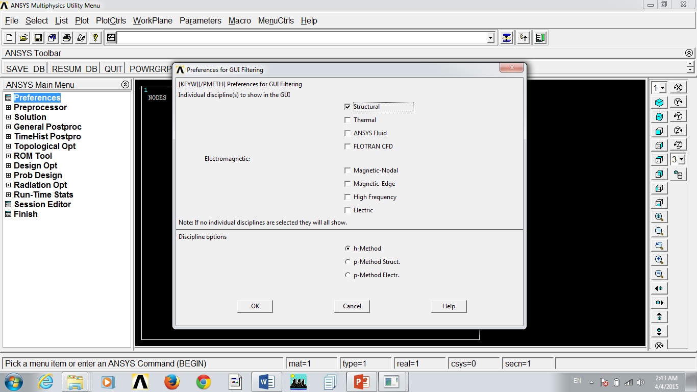 Hemispherical Dome Analysis in ANSYS APDL