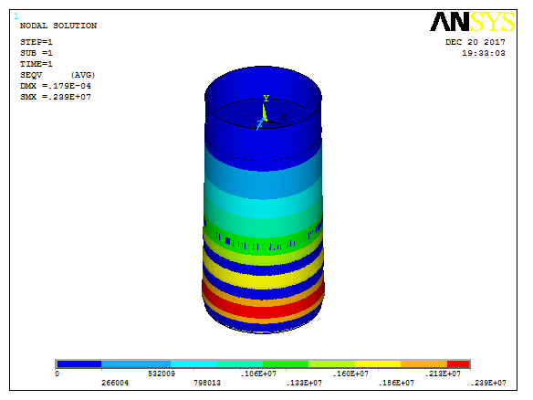 Cylindrical Steel Tank with Liquid