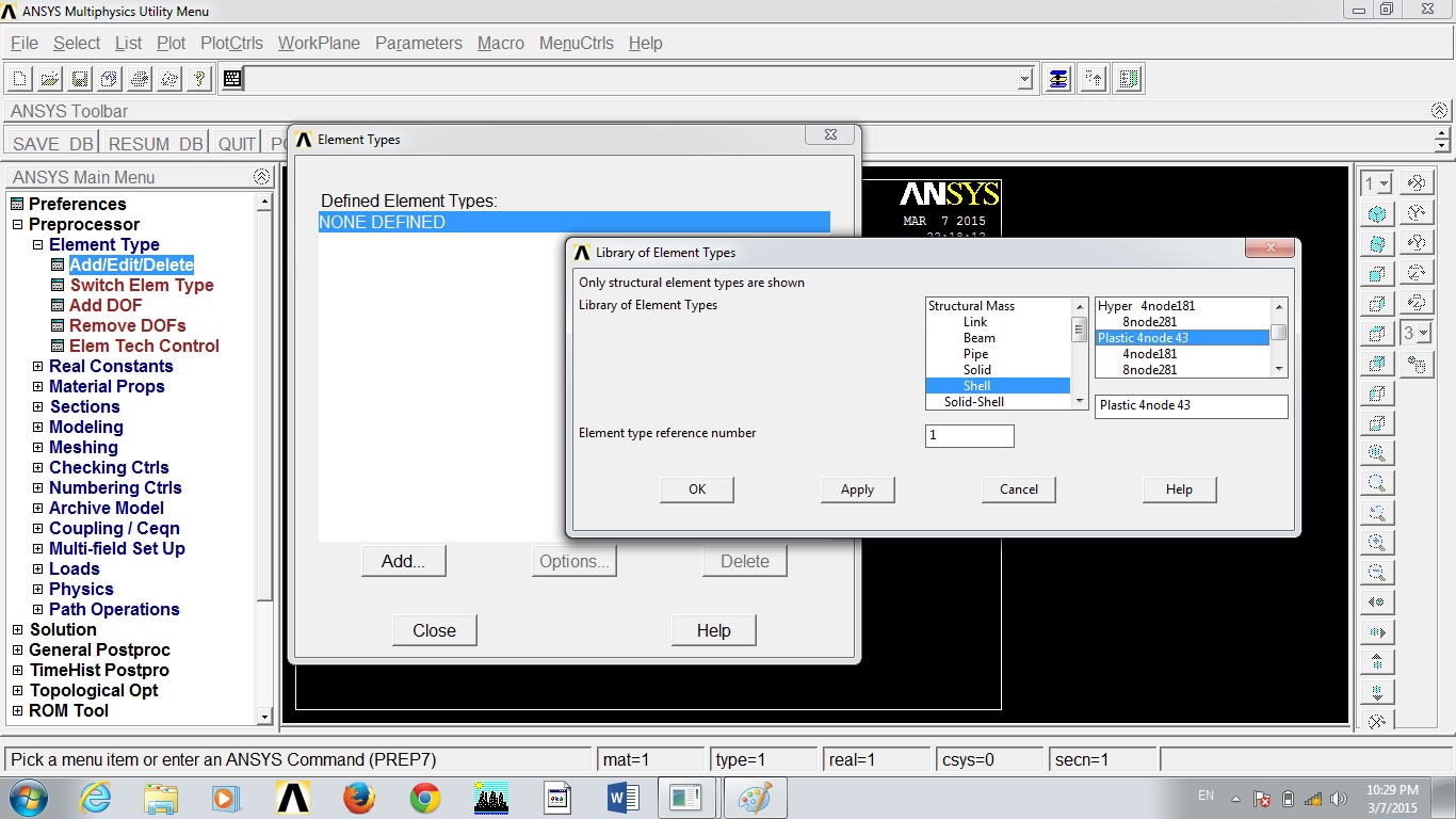 Pressure Vessel Reinforcement in ANSYS APDL