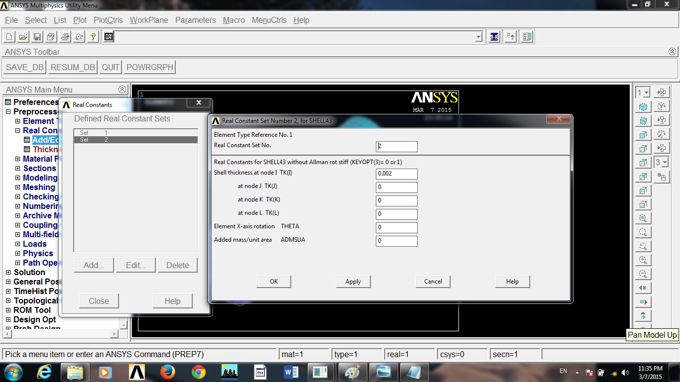 Pressure Vessel Reinforcement in ANSYS APDL