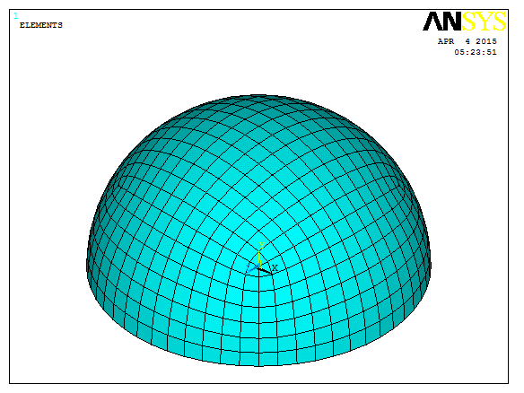 Hemispherical Dome Analysis in ANSYS APDL