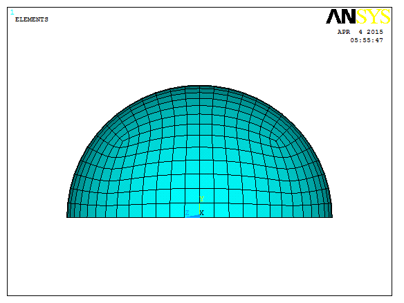 Hemispherical Dome Analysis in ANSYS APDL