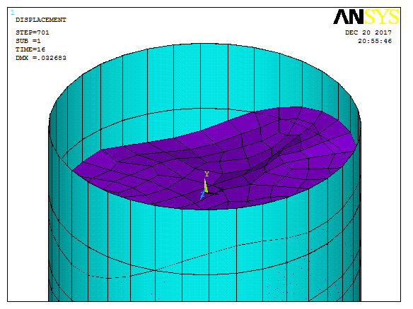 Cylindrical Steel Tank with Liquid