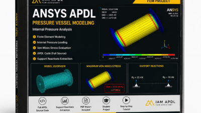 Pressure Vessel Reinforcement in ANSYS APDL | Internal Pressure Analysis with Longitudinal & Ring Stiffeners