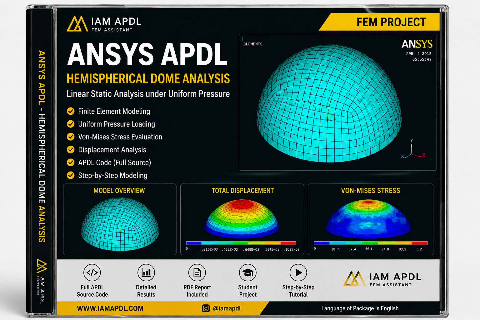 Hemispherical Dome Analysis in ANSYS APDL