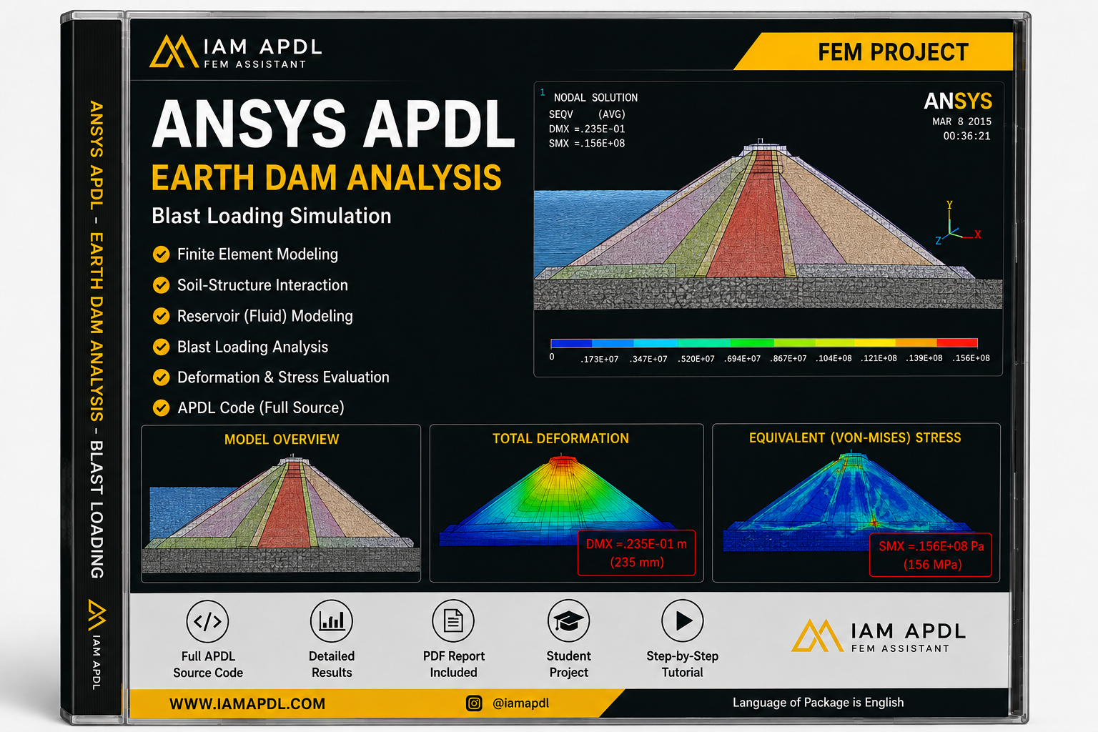 Finite Element Analysis of an Earth Dam Subjected to Blast Loading Using ANSYS APDL
